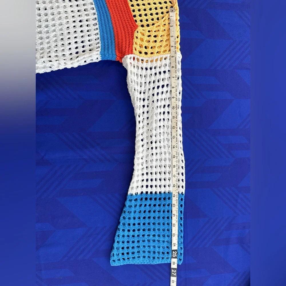 Y2K Colorblock Knit Cropped Sweater - Picture 6 of 6